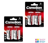 4 Camelion D Plus Alkaline Batteries LR20 MN1300 AM1 E95 1.5V 2Pack Exp 2028 New