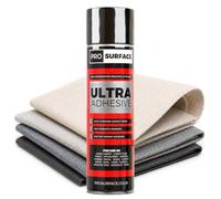 4 Cans High Temperature Spray Adhesive for Upholstery, Cloth, Textile, Trim & Lining - Heat Resistant 110°C Contact Glue - Pro Surface 500ml