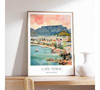 4 Cape Town Poster South Africa Poster African Poster African Travel Poster Cape Town Travel Pri Poster A5 - Wall Art Home Decor Movie Poster Canvas Film Cinema Retro Vintage Cult Classic Nostargic S