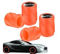 4 Car Tire Valve Caps - Fluorescent Car Tire Valve Caps Tire Valve Stem Caps | Glow in the Dark Tire Caps for Car Truck SUV Decoration (Orange, Yellow, Green)