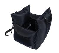 4 Cats & Dogs Marco Travel Pet Bed - Dog Car Seat for Small & Medium Dogs, Waterproof, Faux Fur Cushion, Safety Belt, Washable Cover, Storage Pockets, Booster Seat (Black, Single Seater 18.5" x 21")