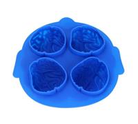 4 Cavities 3D Brain Flexible Silicone Ice Cube Mold Tray Giant Brains Maker for Whiskey, Cocktail, Beverages and More-15 * 3.5cm (Random Color)