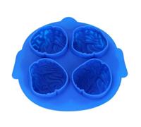 4 Cavities 3D Brain Flexible Silicone Ice Cube Mold Tray Giant Brains Maker for Whiskey, Cocktail, Beverages and More-15 * 3.5cm (Random Color), Flexible Silicone Ice Cube Mold