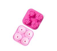 4 Cavity Silicone Large Tulips Flower Ice Cubes Tray Multipurpose Chocolate for Drink Beverage Baking Applications Flower Shape Silicone Ice Tube Tray