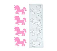 4 Cavity Unicorn Silicone Mold, Fantasy Theme Lace Fondant Mould, Chocolate Candy Cake Decorating Tool for Baking, Sugarcraft, Pastry, Epoxy Resin Art
