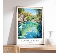 4 Cenote La Noria Poster Mexico Poster Vintage Travel Art Yucatan Peninsula Poster Natural Wonde Poster A5 - Wall Art Home Decor Movie Poster Canvas Film Cinema Retro Vintage Cult Classic Nostargic S