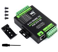 4-Ch RS485 to RJ45 Ethernet with POE Serial Server Adapter Industrial Isolated Serial Module, 4-CH Independent RS485, Support Modbus Gateway/MQTT/JSON, Bi-Directional Transparent Transmission