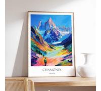 4 Chamonix Poster France Poster Alps Poster Vintage Travel Art Ski Poster Hiking Poster Europe Poster A4 - Wall Art Home Decor Movie Poster Canvas Film Cinema Retro Vintage Cult Classic Nostargic Sag