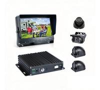 4 Channel 1080P H.265 2 X 512 GB AHD Vehicle Car DVR Video Recorder Loop Record with IR Night Vision Waterproof Front Side Backup Camera 7 inch VGA Monitor for Truck Bus Camper Van