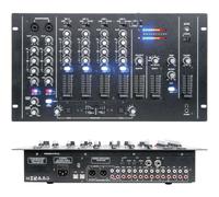4 Channel 17 input PA DJ Mixer USB/VCA Crossfader Microphone Override Rack AUX