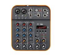 4-Channel Audio Interface DJ Console Mixer With Bluetooth USB Sound Card 48V For PC Recording Microphone Live Streaming