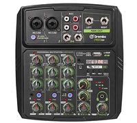 4-Channel Audio-Mixer Portable DJ-Mixer Sound-Board,Professional DJ Mixer with Bluetooth USB-Interface MP3 Effects for Smart Phone PC Recording Gaming Singing (FR-GO 4 Channel)