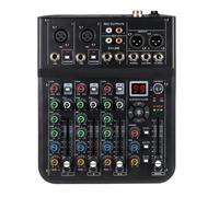 4-Channel Audio Mixer, Professional DJ Mixer With 99 Effects, USB 2.0 Jack, Bluetooth Function & USB Audio Interface