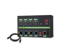 4 Channel Audio Mixer Professional Low Noise Compact Stereo Line Mixer with LINE MIC Mode Switching for Musicians Podcasters Home Studio Recording