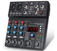 4 Channel Audio Mixer with 99 Sound Effects for PC,Bluetooth DJ Mixer Portable Sound Mixing Console with USB Recording Input for Live Streaming,Podcasting,DJ Show,Wedding
