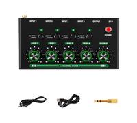 4 Channel Auditory Mixer Portable Metal Design Professional Sound Multiple Device Compatibility Auditory Mixer
