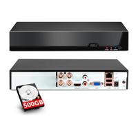 4 Channel CCTV Camera Systems with 500GB HDD, 5MP H.265+ Surveillance DVR Recorder for Analog XVI AHD TVI CVBS CVI IP Cameras, DVR for Security Home Surveillance System, Mobile APP PC Remote