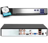 4 Channel CCTV Camera Systems with 500GB HDD, 8 Ch 5MP H.265+ Surveillance DVR Recorder for Analog XVI AHD TVI CVBS CVI IP Cameras, DVR for Security Home Surveillance System, Mobile APP PC Remote