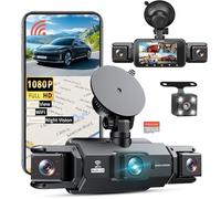 4 Channel Dash Cam 360° View, TOPGOOSE 2K FHD Front and Rear Inside, Left Right Dash Camera for Cars, 5G WiFi & APP Control, with 64GB SD Card, G-Sensor, 8 IR Lamps Night Vision (3.16 inches)