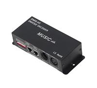 4 Channel DMX 512 LED Decoder Controller, Switch1 to 7 Can Adjust Music Sensitivity, 4 Channel RGBW Constant Voltage Controller for Engineering Stage Light(8A)