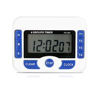 4-Channel Independent Timer Countdown Kitchen Clock Digital for Homework Exercise Cooking Games White Blue