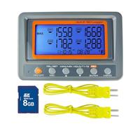 4 Channel K Type Thermometer SD Card Datalogger Thermocouple Temperature with Beeper and LED Alarm + 2 K-Thermocouple Probe