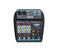 4-Channel Mini Audio Mixer with USB Sound Card & Reverb | Compact Home Studio Mixer for Live Streaming, Podcasting & Music Production