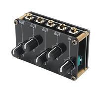 4 Channel Mini Stereo Audio Mixer, Acrylic Metal Shell Mixing Control Mini Mixer for CD Player, Tape Player, Computer