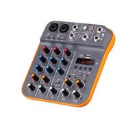4 Channel Mixer DJ Console Audio Interface With Reverber Bluetooth 5.0 48V Sound Card For PC Recording Karaoke Sing Easy To Use