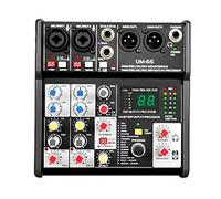 4-Channel Mixer Sound Card Audio Mixing Console Built-in 16 Effects With USB Audio Interface Supports 5V Power Bank (Color : Black)