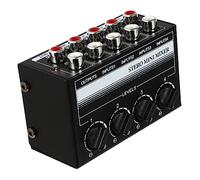 4 Channel Passive Audio Mixer Stereo Mini Hub 4 Input 1 Output | Black Iron Housing, Copper and Electronic Components, Individual Volume Adjustment, Phone and Desktop Computer
