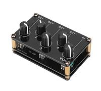 4 Channel Passive Mixer, Mini Stereo 4 Channel Line Mixer, with 4 Stereo RCA Inputs and 1 Stereo RCA Output, For Extended Control Of Mixing, Mixing Instruments, CD Players, Tape Players, Computers