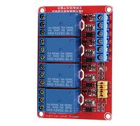 4-Channel Relay Module, Optocoupler Relay Board with 5V 12V 24V Support for Home Automation Industrial Control and Smart Home Projects
