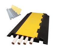 4 Channel Rubber Cable Protector Outdoor Electl Duct Heavy Du Speed Bump Load Capaci 5 Tons 90x49x6 cm Ideal for Safe W and Vehicle Traffic ment