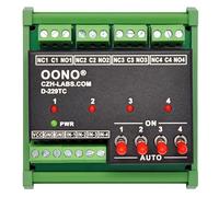 4 Channel SPDT 10 Amp Power Relay Module, DIN Rail Mount, with Direct Control Switches (DC12V Version)