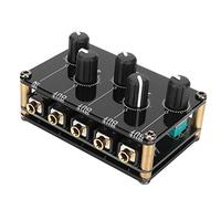 4 Channel Stereo Audio Mixer, Low Noise Input and Output Mini Passive Live Studio Console Recording, for Mixing Instruments, CD Players, Tape Players, Computers, etc