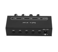 4 Channel Stereo Line Sound Mixer with Independent Volume Control for Microphones, Instruments and More, Low Noise Performance and Durable Aluminum Alloy Design