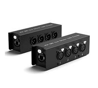 4 Channel Sub Snake Box over Ethercon Cable Multi Extender for Stage Lighting and Recording Studio- XLR/AES/DMX Channel Over Shielded Cat5/Cat5E/Cat6/Cat7 Ethernet Cable XLR Cable (1 Male+1 Female）