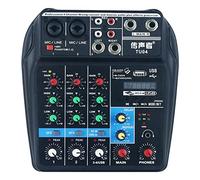 4 Channel USB Audio Mixer Mixing Console Sound Card Small Mixer Black
