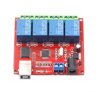 4 Channel USB Relay Board For Industrial Control And Prototyping, Onboard Power Terminals