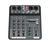 4-Channel USB Sound Mixer Multifunctional Digital Display Screen for Microphones, Instrument, and Other Sources Real-time Sound
