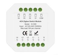 4 Channel WiFi Smart Switch for Tuya App - 16A Wireless Relay Module for Lights & Blinds - AC100-240V DIY Home Automation Controller White