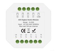 4-Channel WiFi Smart Switch Module, AC100-240V 16A Load for Tuya Smart Home Remote Control for Zigbee Hub Appliances Centralised Management(4-Channel for ZigBee)