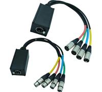 4-Channel XLR Female Multi Networks Receiver Extender for Stage Sound Systems, 3Pin Ethernet Multi Networks Receiver Extender