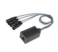 4-Channel XLR Network Extender for DMX AES COM Signal Transmission, Passive Ethercon Adapter for Stage Lighting Audio, Black(Male seat)