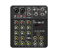 4 Channels Audio Mixer V4 Interface Mixing Console Bluetooth Record PC 48V Phantom Power Delay Repaeat Effect Widely Applicable(Black)