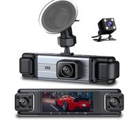 4 Channels Dash Cam For Cars,360 Degree Panoramic Car DVR, Front Interior Side and Rear Cameras,IR Night Vision 4 Cameras 1080P+ 480P*3 Simultaneous Recording Video Recorder