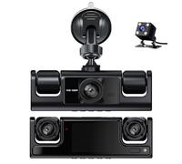 4 Channels Dash Cam For Cars,360 Degree Panoramic Protection Front Interior Side and Rear Cameras Car DVR,IR Night Vision 4 Cameras 1080P+ 480P*3 Simultaneous Recording Video Recorder