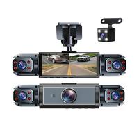 4 Channels Dash Cam For Cars, 360 Degree Panoramic Protection WDR,Front Interior and Rear Cameras,Rotatable lens IR Night Vision 1080P+480 * 3 Simultaneous Recording Video Recorder