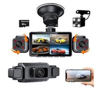 4 Channels Dash Cam For Cars,360 Degrees View Panoramic Protection WIFI APP Video Recorder, HD 1080P Car DVR,Rear View Camera Night Vision Parking Monitor